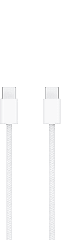USB-C to USB-C cable, white connectors, woven cable