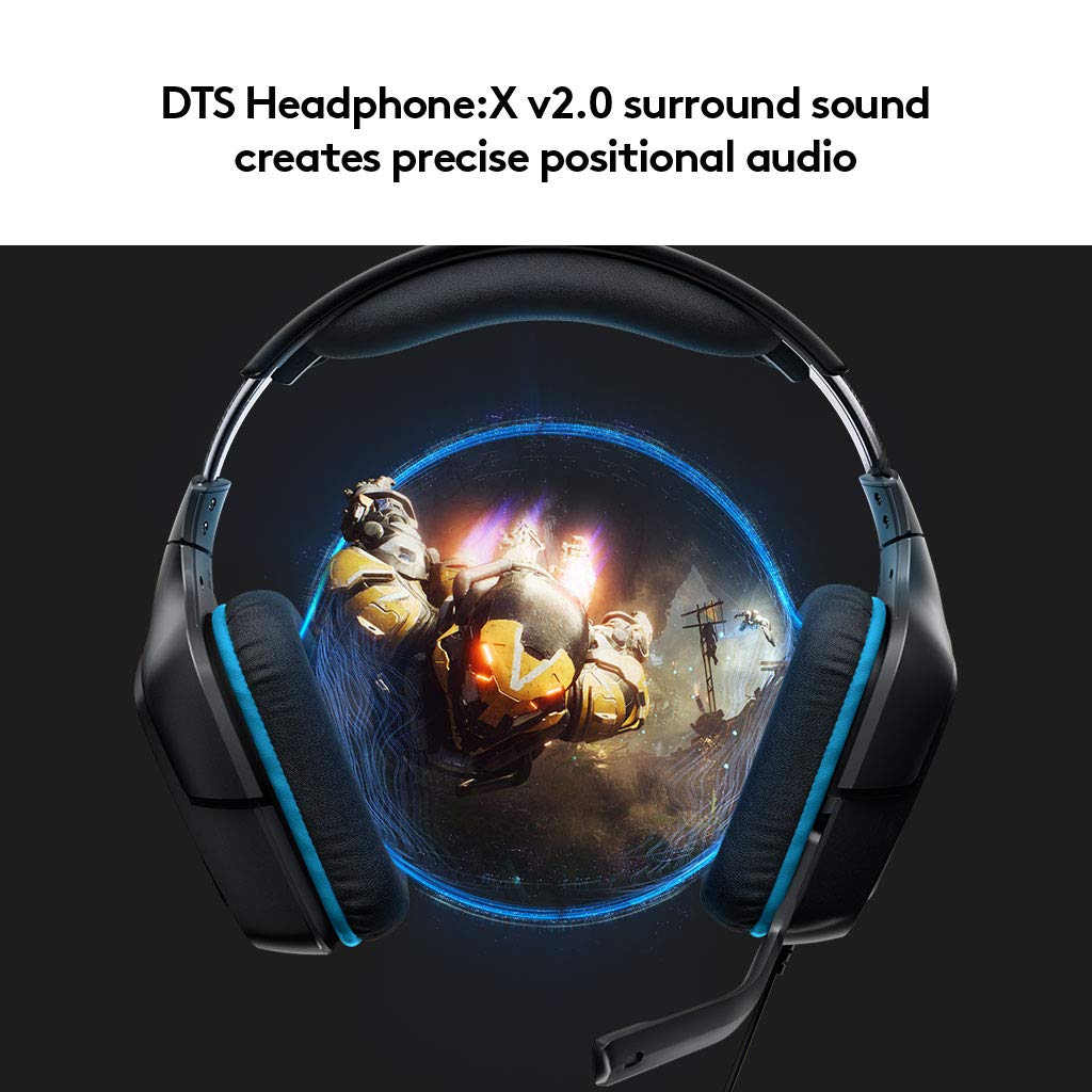 Logitech G431 Headphones Surround Sound DTS X 50 mm Black