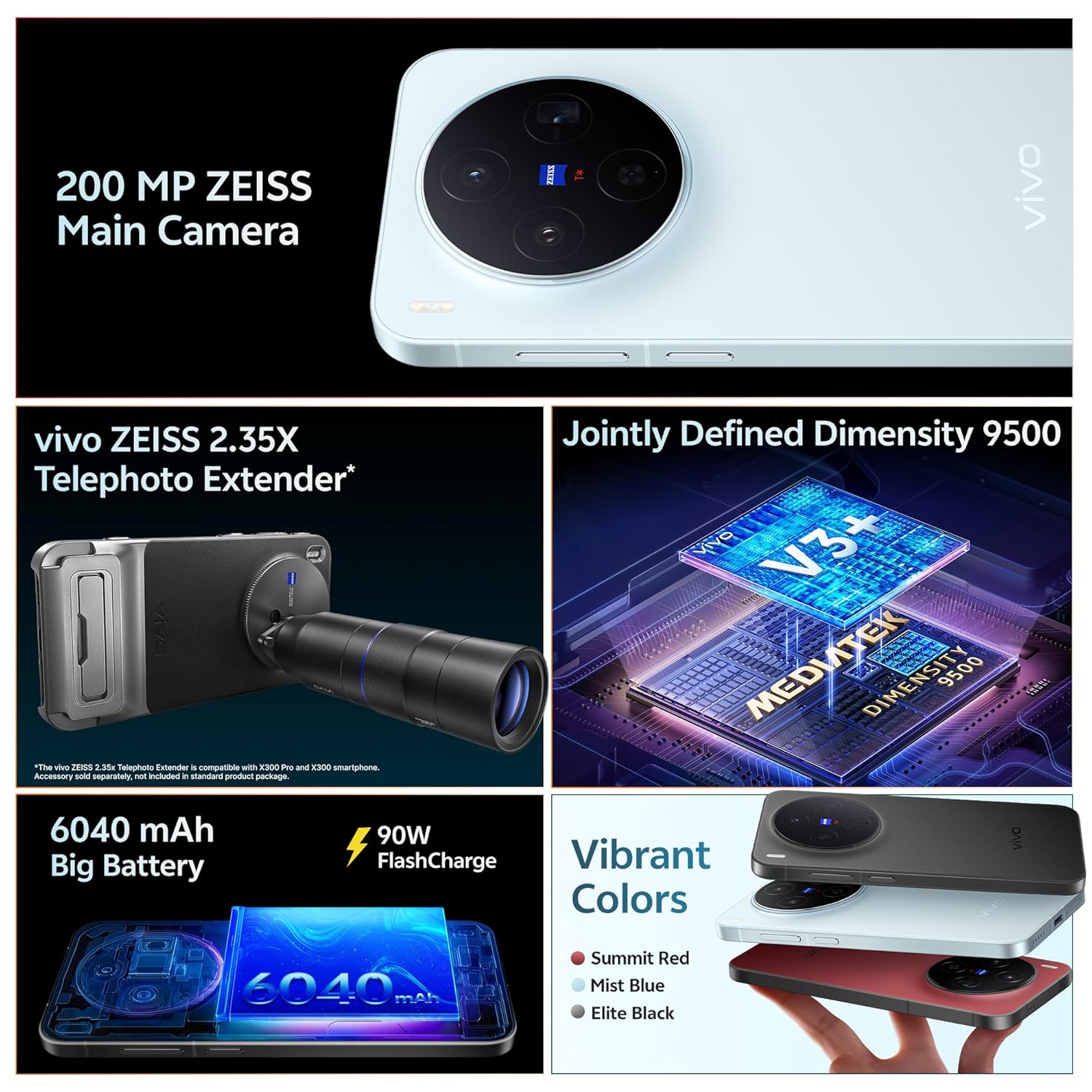 Mobile Phones :: Vivo :: vivo X300 5G | 12GB | 256GB | Mist Blue