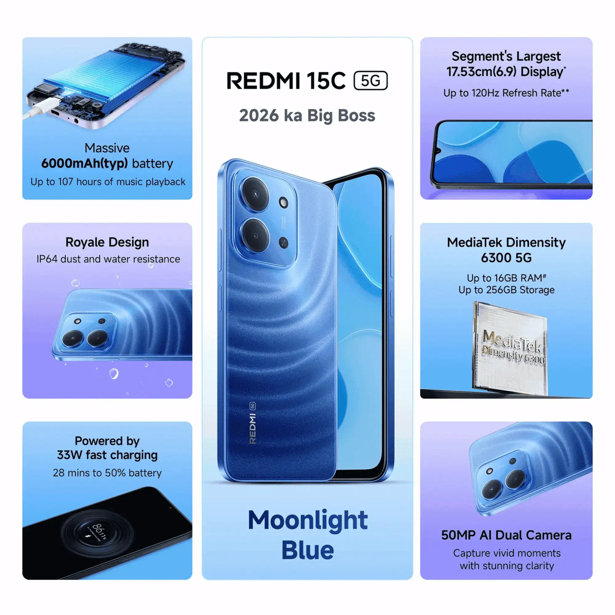 Mobile Phones :: Xiaomi :: Redmi 15C 5G | 8 GB | 128GB | Moonlight