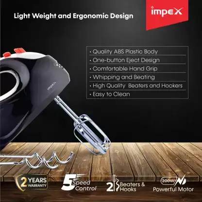 IMPEX by Impex HM 3302 200 W Hand Blender Black