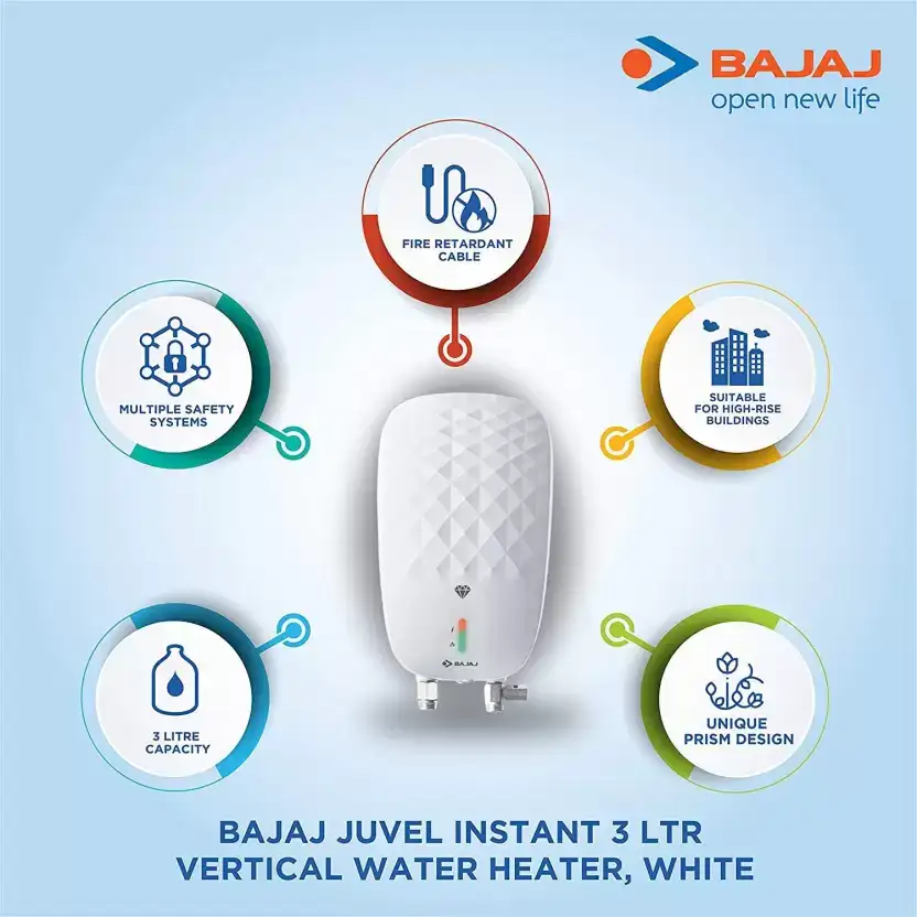 Juvel Instant Bajaj Water Heater Litre BAJAJ Juvel Instant Water