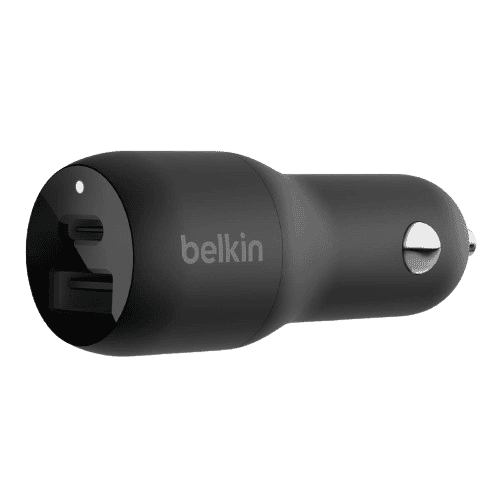 Belkin Dual USB C Car Charger 42W PD Black CCB005QCBK