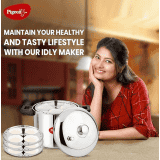 Pigeon Stainless Steel Idly Maker | 4 Plates Compatible with Induction and Gas Stove | 15599
