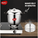 Pigeon Stainless Steel Idly Maker | 4 Plates Compatible with Induction and Gas Stove | 15599