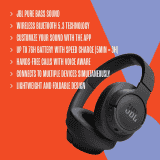 JBL Tune 720BT Wireless Over Ear Headphones | Dual Pairing | Bluetooth 5.3 | Blue | JBLT720BTBLU