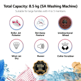 LG Semi Automatic Top Load Washing Machine | 8.5 kg | Roller Jet Pulsator with Soak | Burgundy | P8530SRAZ