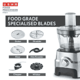 USHA Food Processor | 1000 Watt | FP 3811 | Black & Silver