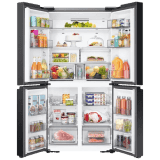 Samsung  Side by Side Refrigerator | 650 L | Triple Cooling |  Black Caviar | RF65DG90BDSG/TL