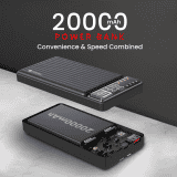 Portronics Luxcell Bind Powerbank | 20000mAh | 22.5W | Fast Charging | in-Built Type C PD | Black | POR 2255