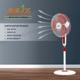 USHA Maxx Air Pedestal Fan | 400 mm | Red & White