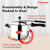 Butterfly Orchid 6 L Induction Bottom Pressure Cooker | Stainless Steel