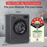 LG Fully Automatic  Front Load Washing Machine | 7Kg | Inverter Direct Drive Technology | Middle Black | FHM1207SDM
