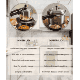 Butterfly Present Stainless steel cute Bottom Pressure Cooker | extra glass Lid | 3 L | Lid Induction Bottom