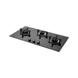 KAFF Tempered Glass Top | Automatic Electric Hob | 3 Burner | FBB 783 | Black