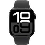 Apple Watch Series 10 | GPS | Cellular | 42 mm |  M/L| Jet Black Aluminium with Black Sport Band | Jet Black Strap
