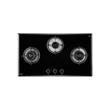 KAFF Tempered Glass Top | Automatic Electric Hob | 3 Burner | FBB 783 | Black