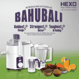 Havells Hexo Juicer Mixer Grinder | 1000 W |  2 Jars | White & Purple