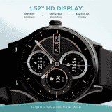 boAt Lunar Vista Smartwatch | Bluetooth Calling | 38.60mm | Active Black