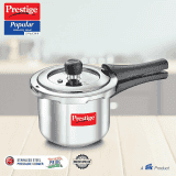 Prestige Popular Svachh Outer Lid Induction Bottom Pressure Cooker | 1.5 L | Stainless Steel | Silver | 20192