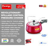 Prestige Nakshatra Cute Duo Svachh Aluminium Inner Lid Pressure Cooker |  2 L | Red | ‎10764