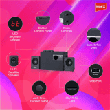 Impex Micro Plus Bluetooth Speaker | 2.1 Channel Multimedia Speaker System | 20 W | Remote Function | Black