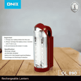 Impex Onix Rechargeable LED Lantern Emergency Light | Red | OL 890