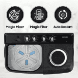 Samsung Semi Automatic Top Load Washing Machine | 8 kg | 5 Star | Black Grey | WT80C4200GG TL