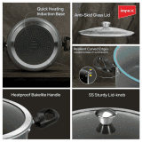 Impex Biryani Pot | 6 Ltr | Non Stick Induction Friendly Aluminium with Granite Coating | IBP6