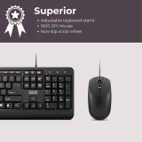 Lenovo 160 wired keyboard mouse combo | Waterproof Exoskeleton | Black