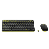 Logitech Nano Wireless USB Keyboard Mouse Combo  | Black and Chartreuse Yellow | MK240