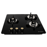 Faber Maxus HT603 CRS BR CI AI Glass Automatic Hob | 3 Burners | Black