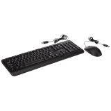 Lenovo 160 wired keyboard mouse combo | Waterproof Exoskeleton | Black