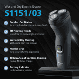 Philips Electric Shaver for Men | 3D Floating Heads | Blue |  S1151/03