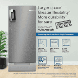 Bosch Direct Cool Single Door Refrigerator | 207L | Base Stand with Drawer | Fine Steel | CST20S25PI