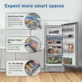 Bosch Direct Cool Single Door Refrigerator | 207L | Base Stand with Drawer | Fine Steel | CST20S25PI
