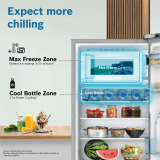 Bosch Direct Cool Single Door Refrigerator | 207L | Base Stand with Drawer | Fine Steel | CST20S25PI
