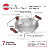 Hawkins Deep Fry Pan | 2.5 Litre | Triply Stainless Steel Kadai | Flat Bottom Induction Kadhai | Silver |  SSD25G