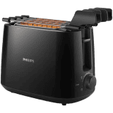 Philips Daily Collection 2 Slice Pop Up Toaster | Integrated Bun Rack | 600 W | Black | HD2583/90