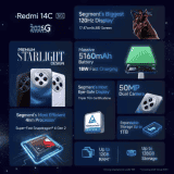 Redmi 14C 5G | 4 GB | 128 GB | Stargaze Black