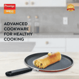 Prestige Omega Deluxe Aluminium Induction Base Non Stick Omni Tawa | 28 cm | Red