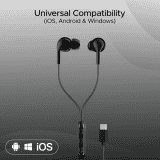 boAt Bassheads 100C Wired Earphones | Type C Jack | 10 mm Drivers | Black