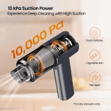 Portronics Mopcop Pro Rechargeable Handheld Vacuum Cleaner | 10000 Pa Suction | Black | ‎POR 2670