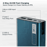 boAt Pro Energyshroom Power Bank | 20000 mAh | 22.5 W | Steel Blue | PB400