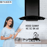 Faber HOOD SUNNY Auto Clean Wall Mounted Chimney | 1200 CMH | Black | HC SC BK 60