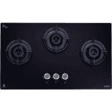 Elica  Flexi 375 Lotus IND HD Brass Automatic Hob | 3 Burners | Black