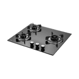 Kaff CRH 603 Built In Hob Dual Flame Auto Electric Ignition Glass Top | 3 Burner | Black