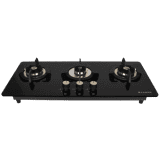 Faber Maxus Glass Automatic Hob | 3 Burners | Black | HT803 CRS BR CI AI