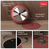Impex Aluminium Non Stick Biryani Pot | 17 L | ISP 3815