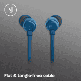 JBL Tune 310C Wired Hi Res In Ear Earphones | 3 Button EQ | Blue | JBLT310CBLU